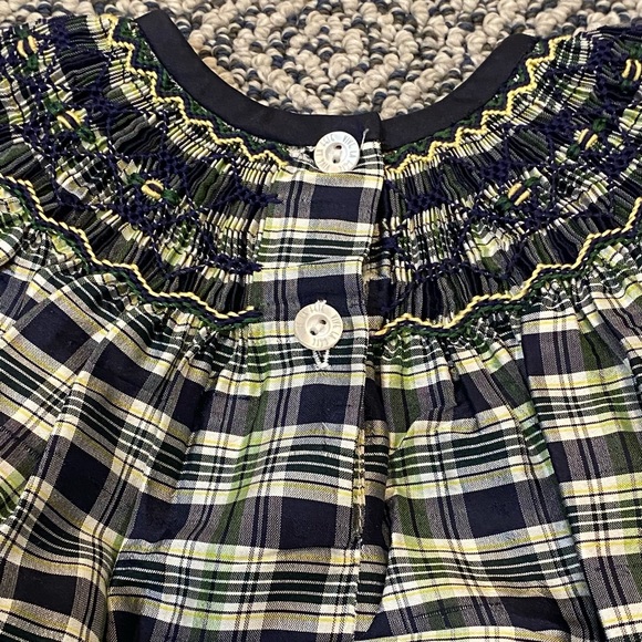 🎉 GUC! 🎉 Vive La Fete 12M Silk Plaid Short-Sleeve Dress - Picture 5 of 7